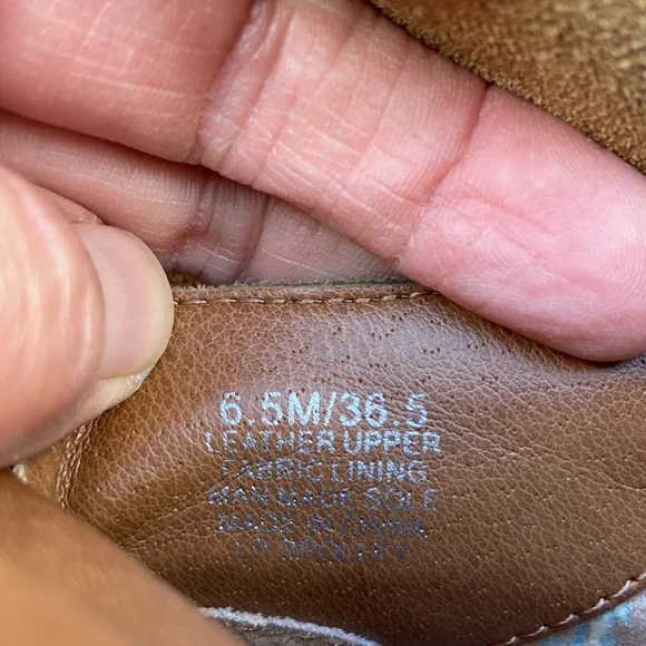 Lucky Brand Tan Suede Ankle Boots Size 6.5 Side Zip Western Boho - Picture 10 of 14